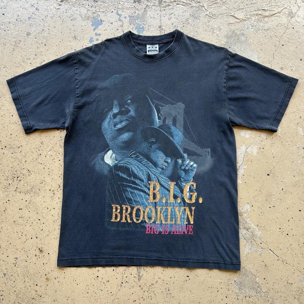 Early 2000s Biggie Smalls Rap Tee Shirt B.I.G. BROOKLYN BIG IS ALIVE Size XL